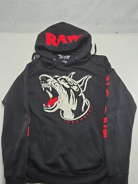 Raw "Own the Now" Black "Trust No One" Hoodie with Graphic Doberman Patch